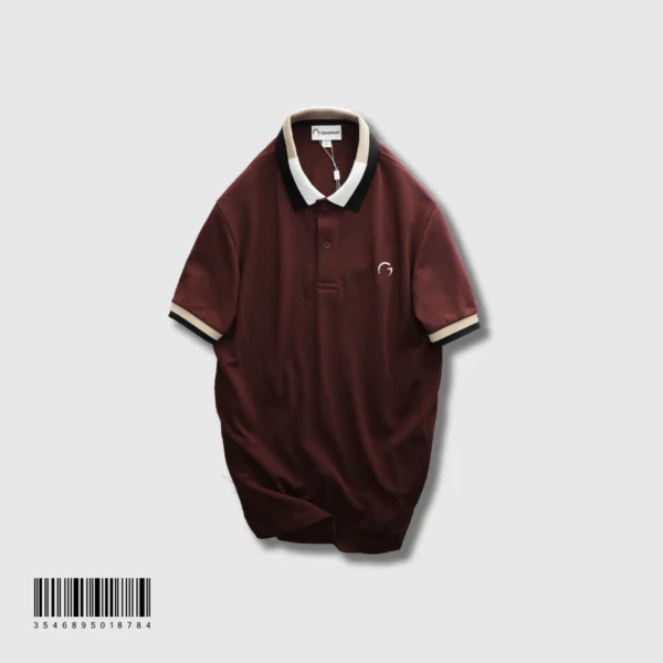 Giversion Casuals Maroon Slim-Fit Polo T-Shirt | Maroon