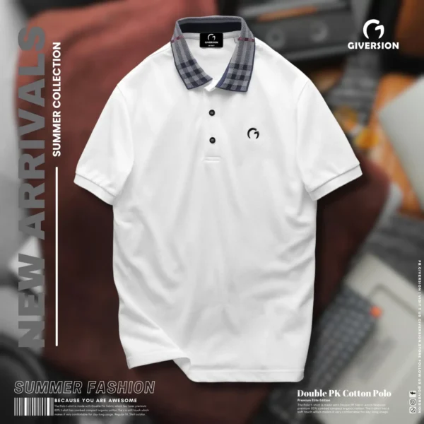 Premium Double PK Polo - White | Giversion