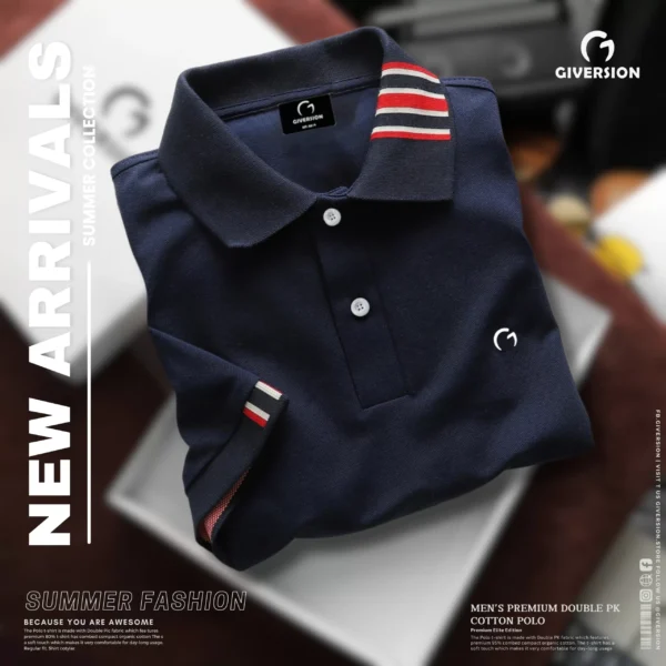 Premium Polo T-shirts - Nav Blue | Giversion - Image 4