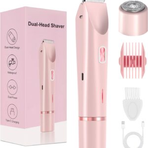 2025 New Bikini Trimmer for Women,Dermave Bikini Shaver,2-in-1 Electric Razors for Women(Pink)